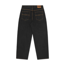 Load image into Gallery viewer, BURN OUT DOUBLE KNEE JEANS WASHED BLACK