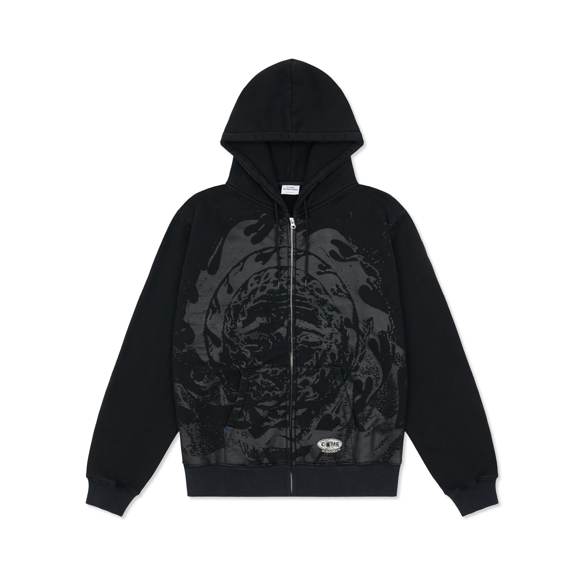 GRAVITATIONAL ZIP HOOD BLACK