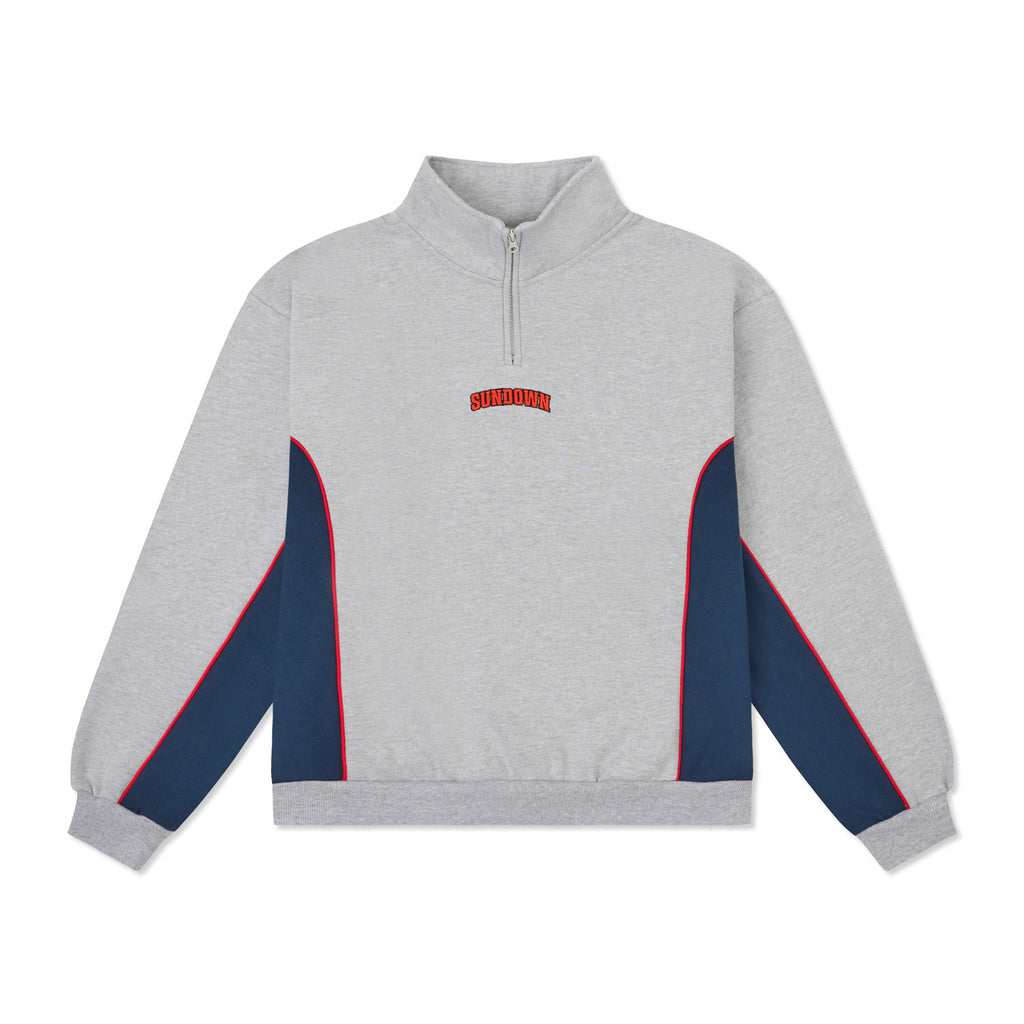 SUNDOWN QUARTER ZIP FLEECE GREY/NAVY