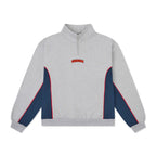 SUNDOWN QUARTER ZIP FLEECE GREY/NAVY