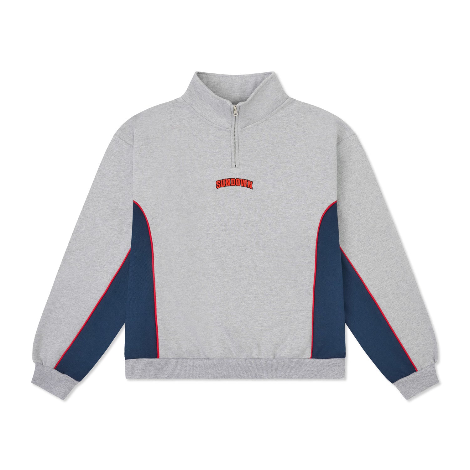 SUNDOWN QUARTER ZIP FLEECE GREY/NAVY
