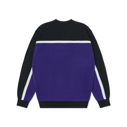 BURN OUT KNIT BLACK/BLUE