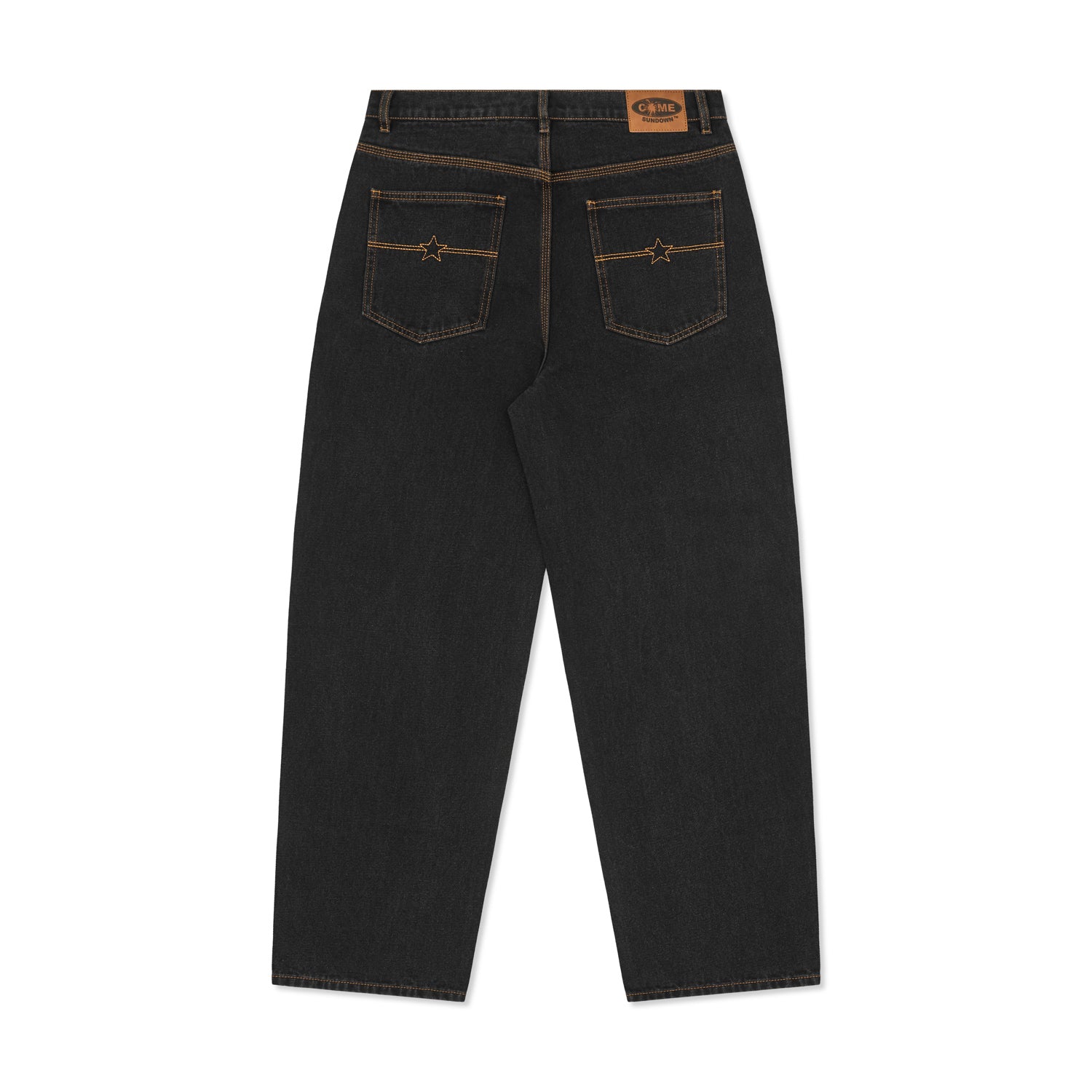 BURN OUT DOUBLE KNEE JEANS WASHED BLACK