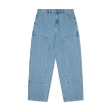 Load image into Gallery viewer, BURN OUT DOUBLE KNEE JEANS WASHED BLUE
