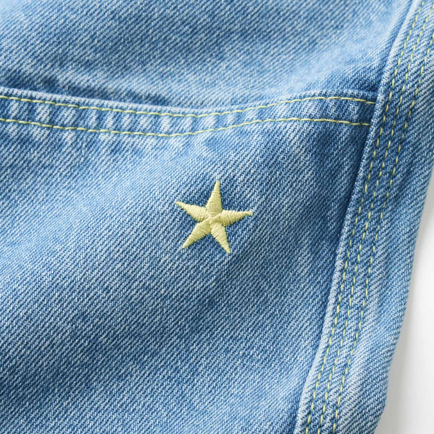 BURN OUT DOUBLE KNEE JEANS WASHED BLUE